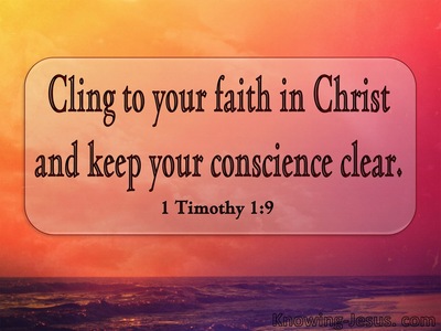 1 Timothy 1:19 Cling To Your Faith (orange)